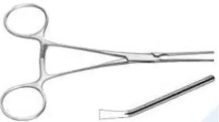 Затискач атравматичний Кулі, злегка зігнутий, 165 мм Raj Impex 12-137